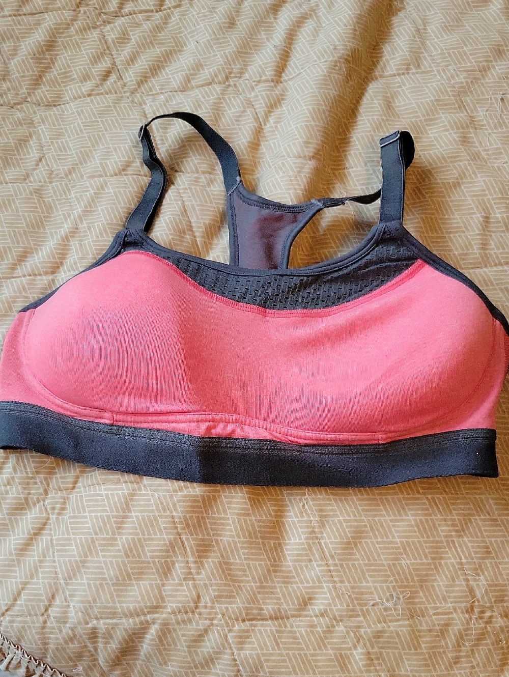 Women's Pink Sports Bra with GRAY Trim